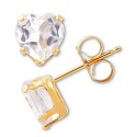 2-Pc. Set White Heart Pendant Necklace & Matching Stud Earrings (2-3/4 ct. ) in 10k Gold 