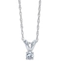 10k White Gold Necklace, Round-Cut Pendant