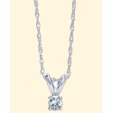 10k White Gold Necklace, Round-Cut Pendant