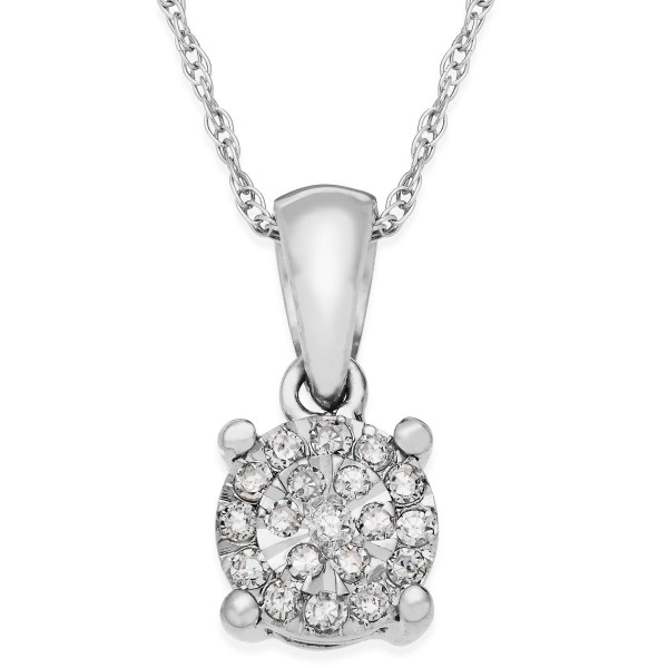 Cluster Pendant Necklace in (1/10 ct. )