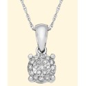 Cluster Pendant Necklace in (1/10 ct. )