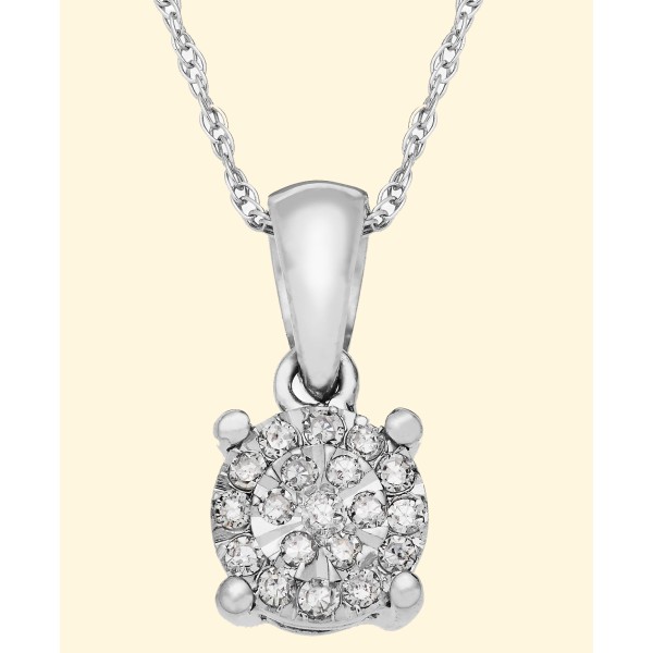 Cluster Pendant Necklace in (1/10 ct. )