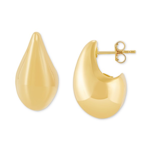 Polished Teardrop Sculptural Stud Earrings in 14k Gold