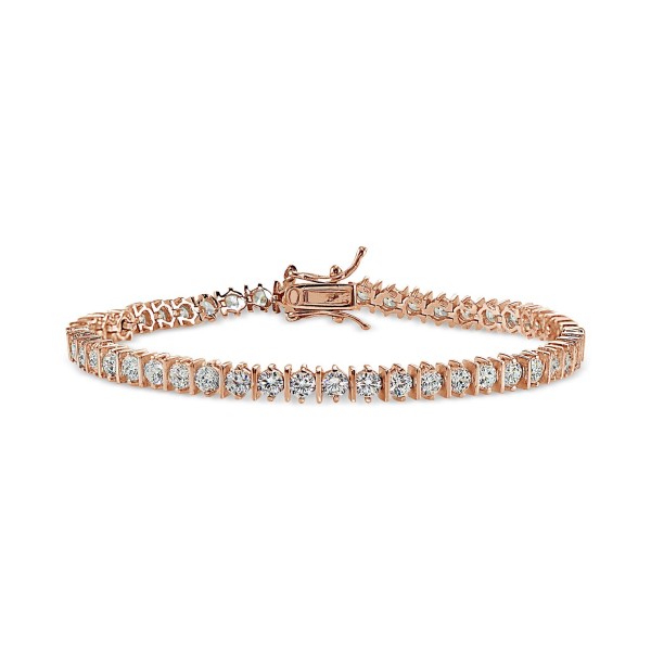 Cubic Boxed Tennis Bracelet in 18k Gold-Plated, 18k Yellow Gold-Plated and 