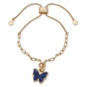 Gold-Tone Butterfly Charm Slider Bracelet