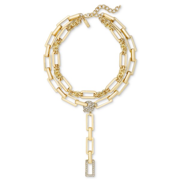 Pavé Layered Lariat Necklace, 18