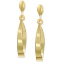 Polished Open Teardrop Drop Earrings in 10k Gold