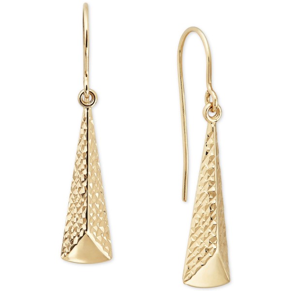 Polished Triangle Drop Earrings in 10k Yellow Gold