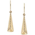 Polished Triangle Drop Earrings in 10k Yellow Gold