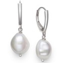 Cultured (9-1/2-10-1/2mm) Drop Earrings in  ( Also in 14k Gold Over )