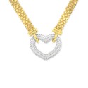 Cubic Heart 18" Pendant Necklace In & 18k Gold-Plate