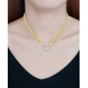 Cubic Heart 18" Pendant Necklace In & 18k Gold-Plate