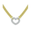 Cubic Heart 18" Pendant Necklace In & 18k Gold-Plate