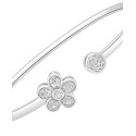 Flower & Circle Flex Bangle Bracelet (1/6 ct. ) in