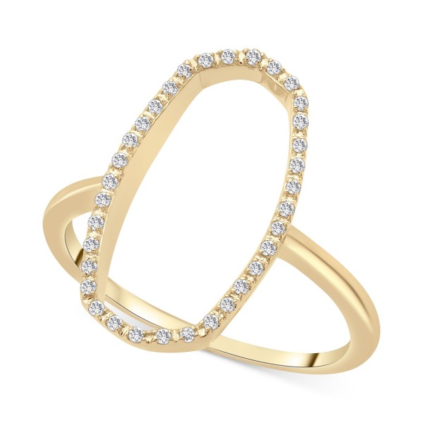 Open Oval Frame Ring (1/10 ct. ) in 14k Gold or 14k White Gold