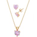 2-Pc. Set Sapphire Heart Pendant Necklace & Matching Stud Earrings (3-1/6 ct. ) in 10k Gold