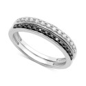 2-Pc Set Black (1/10 ct. ) & White (1/10 ct. ) Stack Rings in