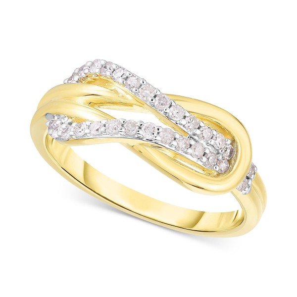 Interlocking Loop Ring (1/4 ct. ) in 14k Gold-Plated