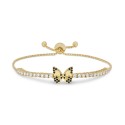 Black Spinel (1/5 ct. ) & White Sapphire (1-1/10 ct. ) Butterfly Bracelet in 14k Gold-Plated