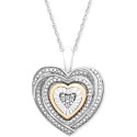 Two-Tone Heart Pendant Necklace in and 10k Gold