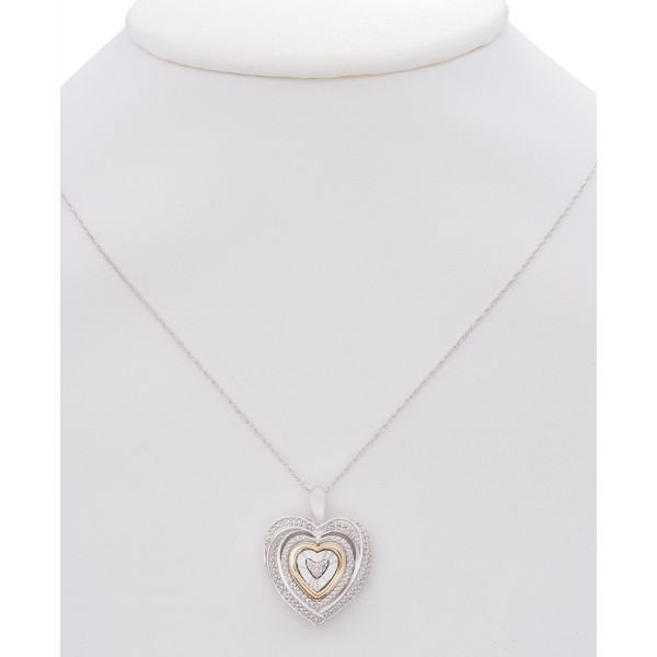 Two-Tone Heart Pendant Necklace in and 10k Gold