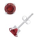 Gemstone Stud Earrings in 10k White Gold