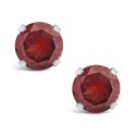 Gemstone Stud Earrings in 10k White Gold