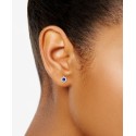 Sapphire (5/8 ct. ) & (1/10 ct. ) Stud Earrings in 14k White Gold 