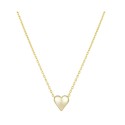 Gold Flash Plated Puffy Heart Necklace, 16+2