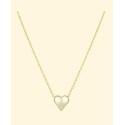 Gold Flash Plated Puffy Heart Necklace, 16+2