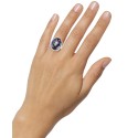 Mystic (20 ct. ) & White (3/4 ct. ) Oval Statement Ring in