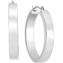 Bold Hoop Earrings in 10k White Gold