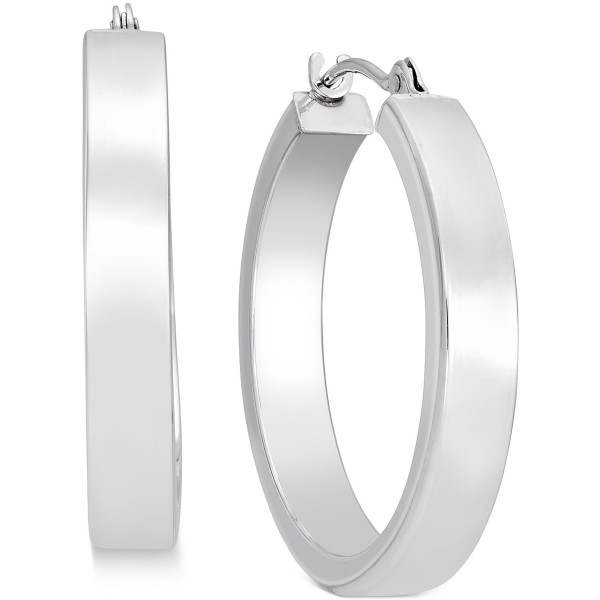 Bold Hoop Earrings in 10k White Gold