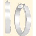 Bold Hoop Earrings in 10k White Gold