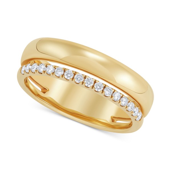 Double Row Ring (1/5 ct. ) in 14k Gold-Plated