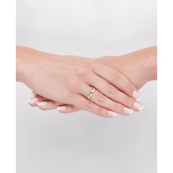 Double Row Ring (1/5 ct. ) in 14k Gold-Plated