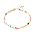 14k Gold-Plated Color Heart Adjustable Bracelet