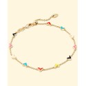 14k Gold-Plated Color Heart Adjustable Bracelet