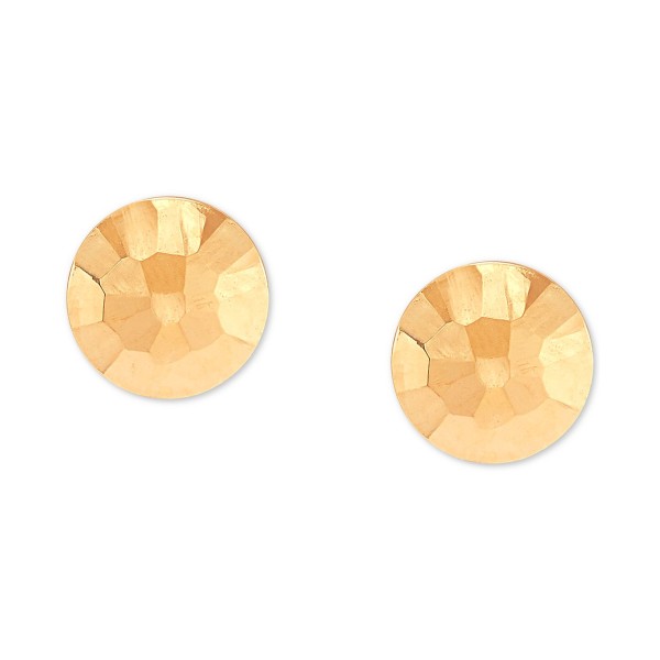 Children's Flat Ball Stud Earrings in 14k Gold