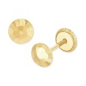 Children's Flat Ball Stud Earrings in 14k Gold