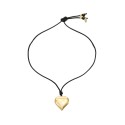 18K Gold Plated Heart Pendant Adjustable Cord Necklace