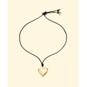 18K Gold Plated Heart Pendant Adjustable Cord Necklace