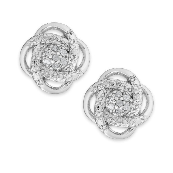 Knot Stud Earrings in or 18k Gold-Plated (1/10 ct. )