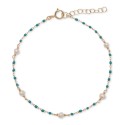 Cultured (3 - 4mm) & Bead Bracelet in 18k Gold-Plated