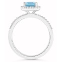 Spinel Aquamarine (1-3/4 ct. ) and Sapphire (1/4 ct. ) Ring in 10K White Gold