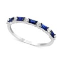  Sapphire (1/3 ct. ) & (1/8 ct. ) Stacking Ring in 14k White Gold 