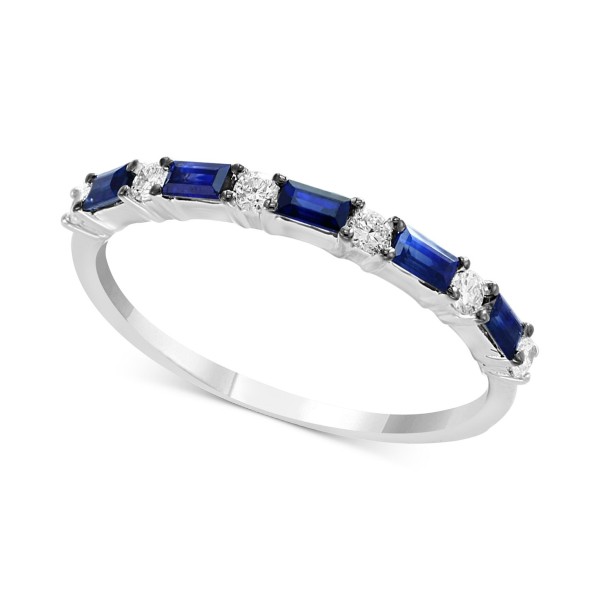  Sapphire (1/3 ct. ) & (1/8 ct. ) Stacking Ring in 14k White Gold 