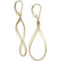 Polished Oval Drop Earrings in 14k Gold