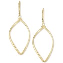 Polished Oval Drop Earrings in 14k Gold