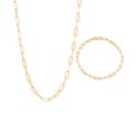 2-Pc. Set Paperclip Chain Necklace & Matching Bracelet